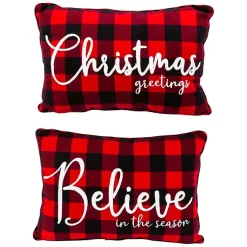 Pillows>Kirklands Home Buffalo Plaid Believe Christmas Pillows, Set of 2
