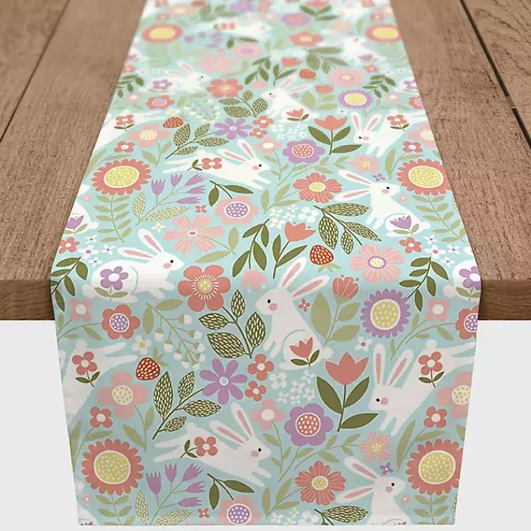 Easter Decorations>Kirklands Home Bunnies and Blossoms Table Runner, 72 in.