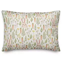 Easter Decorations>Kirklands Home Bunnies and Carrots Lumbar Pillow