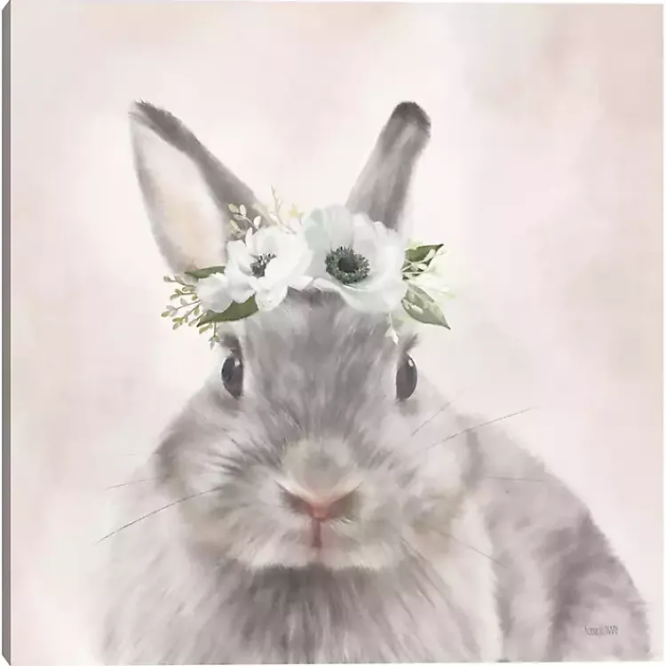 Easter Decorations>Kirklands Home Bunny Flower Crown Easter Canvas Wall Art
