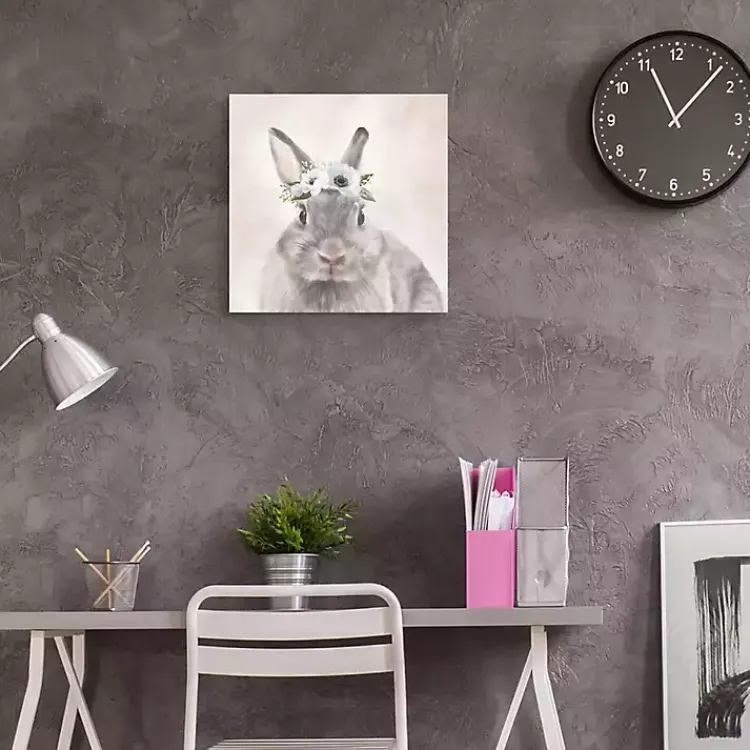 Easter Decorations>Kirklands Home Bunny Flower Crown Easter Canvas Wall Art