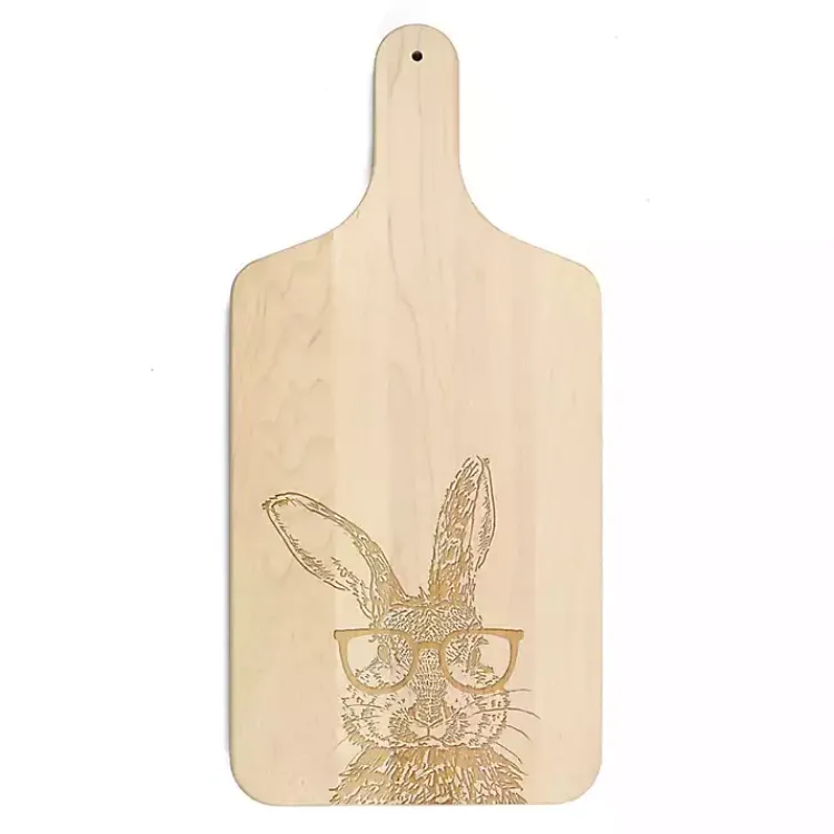 Easter Decorations>Kirklands Home Bunny Glasses Maple Cutting Board Tan