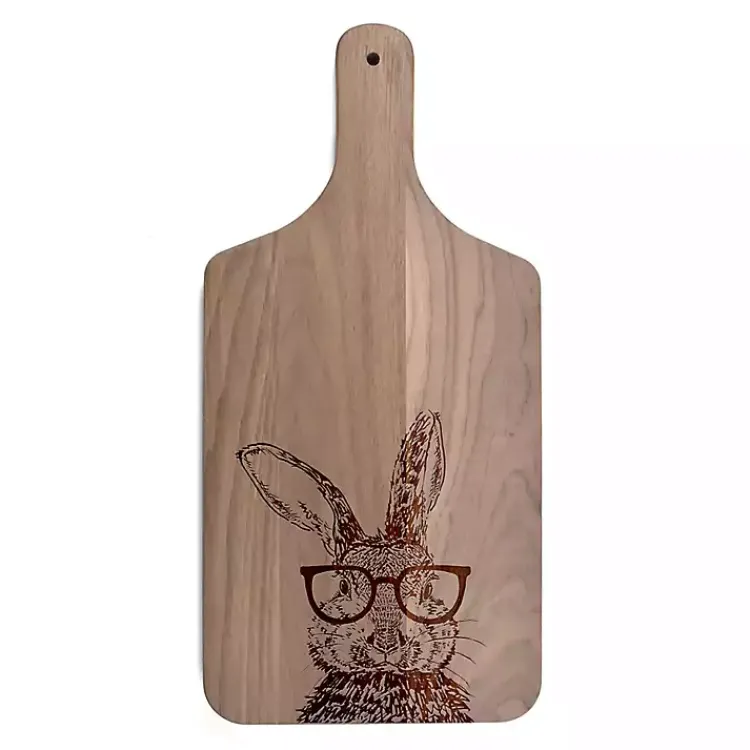Easter Decorations>Kirklands Home Bunny Glasses Walnut Cutting Board Brown