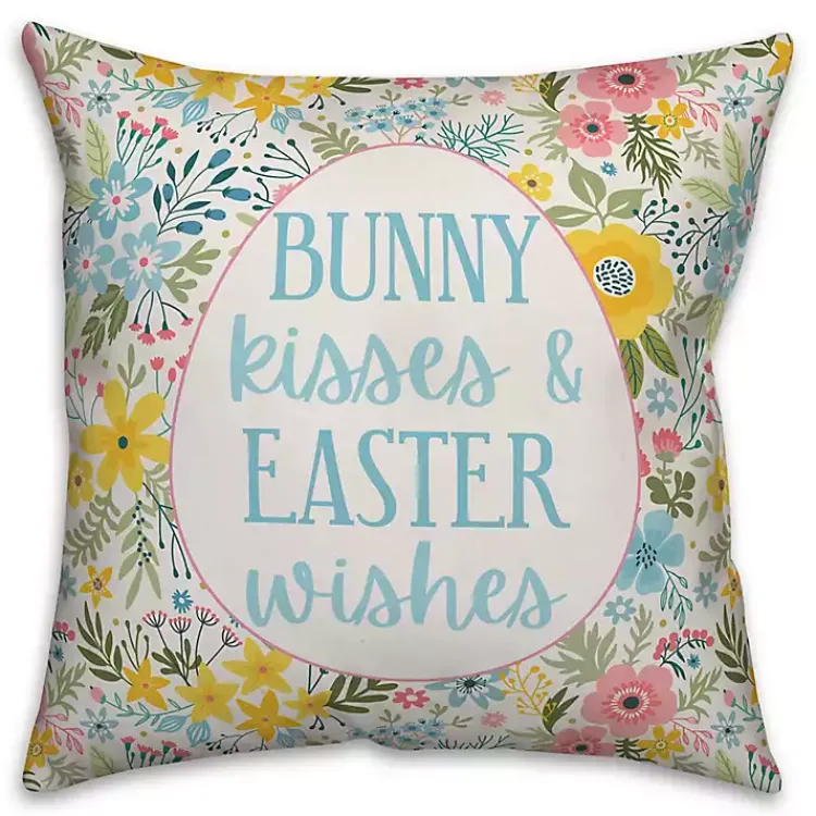 Easter Decorations>Kirklands Home Bunny Kisses and Easter Wishes Pillow Multi