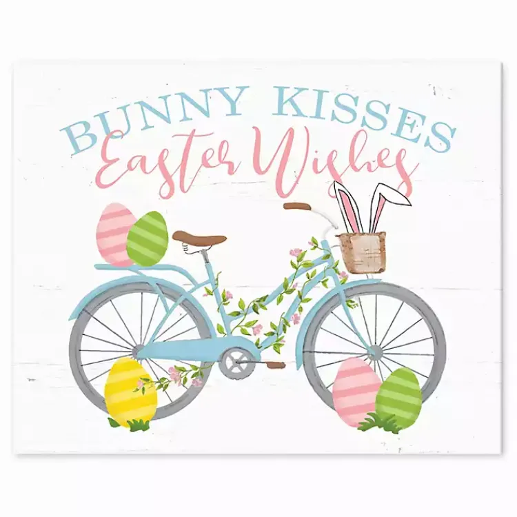 Easter Decorations>Kirklands Home Bunny Kisses Easter Wishes Table Canvas Art Print White
