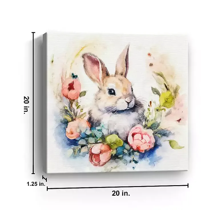 Easter Decorations>Kirklands Home Bunny Nestled in Flowers Canvas Art Print