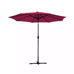 Kirklands Home Burgundy 9 ft. Hand Crank Tilt Umbrella Red