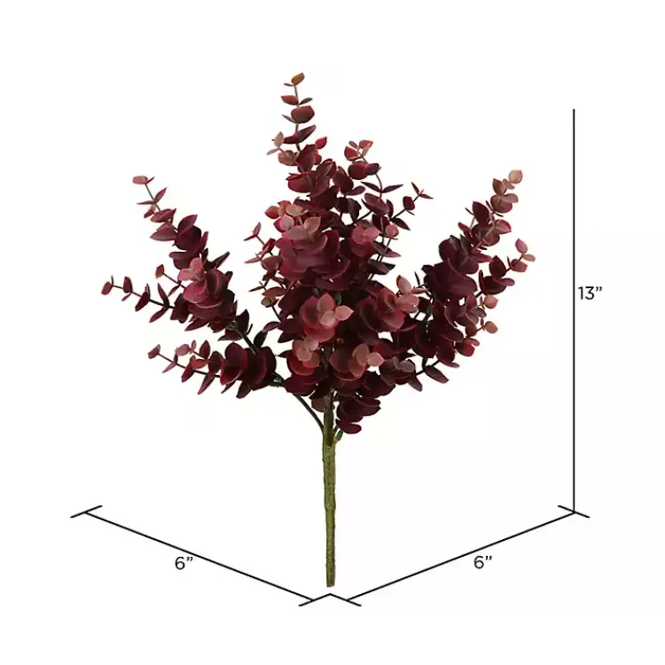 Stems & Bouquets>Kirklands Home Burgundy Jade Leaf Sprays, Set of 4
