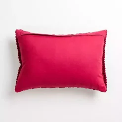 Pillows>Kirklands Home Burgundy Jules Velvet Cord Lumbar Pillow Red
