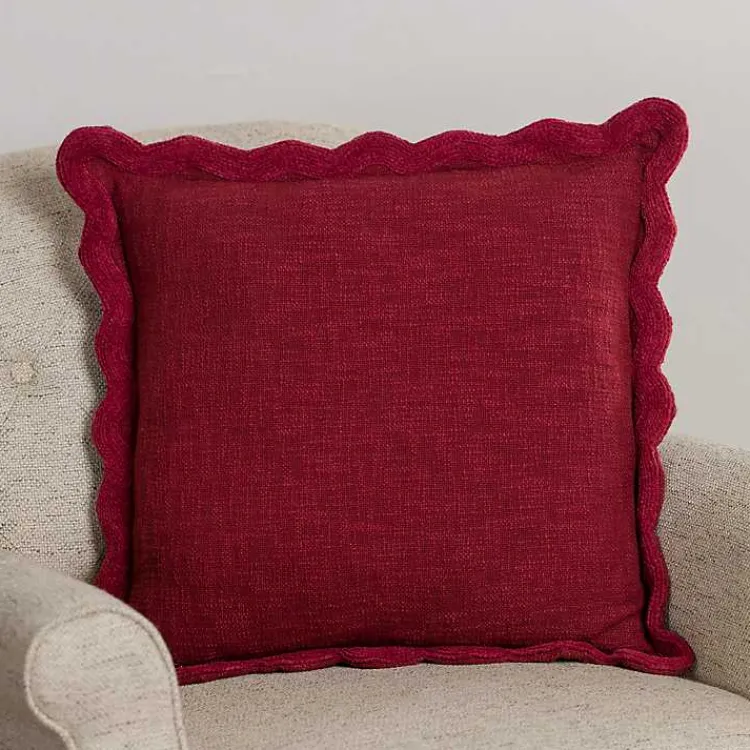 Pillows>Kirklands Home Burgundy Juna Scalloped Pillow Red