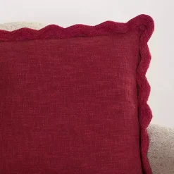 Pillows>Kirklands Home Burgundy Juna Scalloped Pillow, 22 in. Red