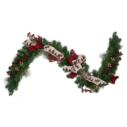 Christmas Arrangements & Garland>Kirklands Home Burlap Buffalo Check Foliage Garland