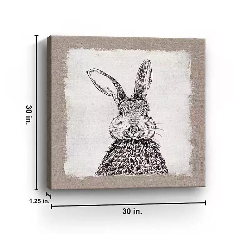 Easter Decorations>Kirklands Home Burlap Bunny Drawing Canvas Art Print