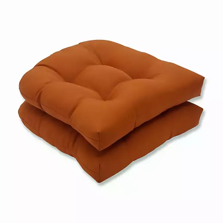 Kirklands Home Burnt Outdoor Seat Cushions, Set of 2 Orange