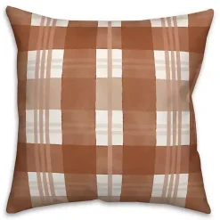 Fall>Kirklands Home Burnt Orange Plaid Harvest Throw Pillow