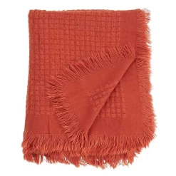 Blankets & Throws>Kirklands Home Burnt Waffle Weave Throw Blanket Orange