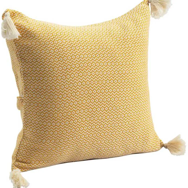 Pillows>Kirklands Home Buttercup Chevron Organic Cotton Throw Pillow Yellow