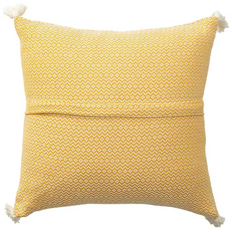 Pillows>Kirklands Home Buttercup Chevron Organic Cotton Throw Pillow Yellow