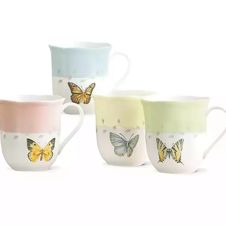 Kirklands Home Butterfly Meadow Mugs, Set of 4 Outlet