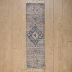 Kirklands Home Bylas Navy Medallion Runner, 2x7 Blue New