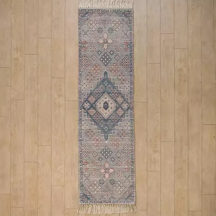 Kirklands Home Bylas Navy Medallion Runner, 2x7 Blue New