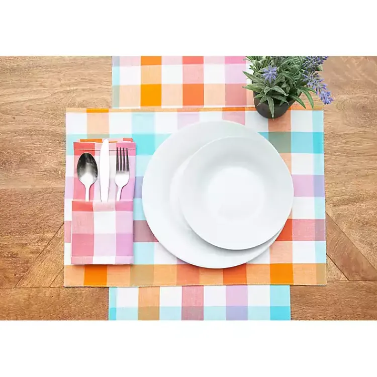 Easter Decorations>Kirklands Home Cabana Easter Gingham Table Runner