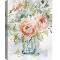 Kirklands Home Cabbage Roses I & II Canvas Art Prints, Set of 2 Outlet