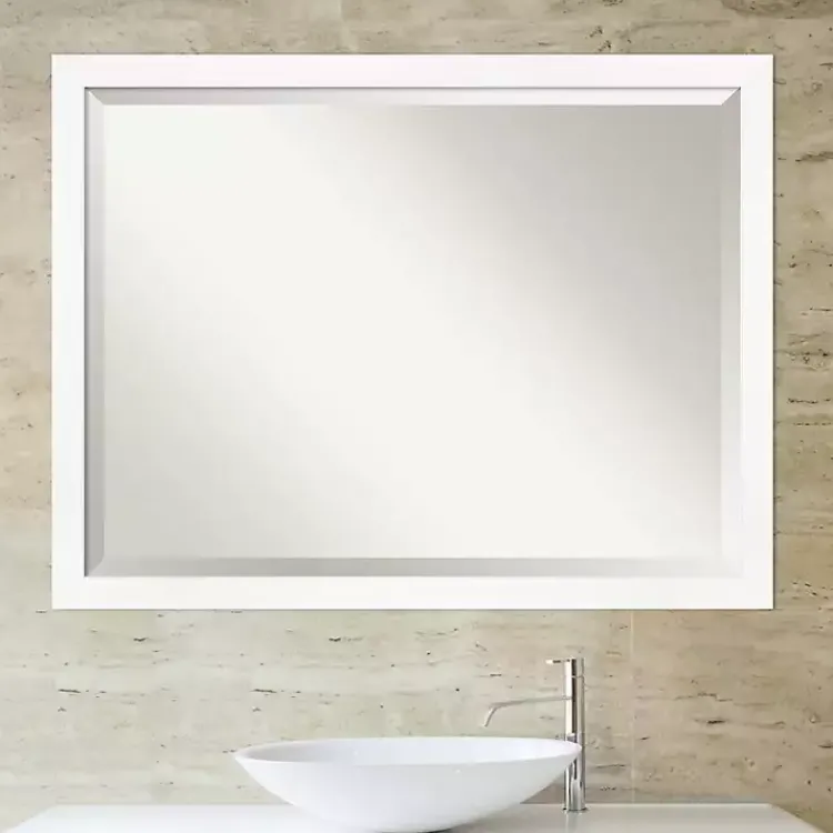 Kirklands Home Cabinet White Narrow Frame Beveled Mirror Best