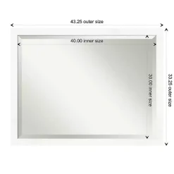 Kirklands Home Cabinet White Narrow Frame Beveled Mirror Best