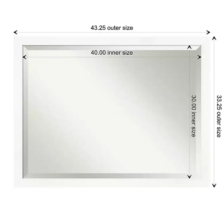 Kirklands Home Cabinet White Narrow Frame Beveled Mirror Best