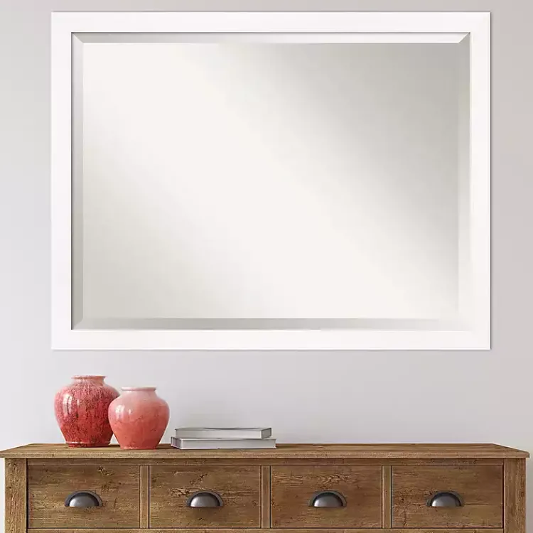 Kirklands Home Cabinet White Narrow Frame Beveled Mirror Best