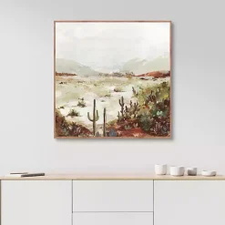 Kirklands Home Cactus Canyon Western Framed Canvas Art Discount
