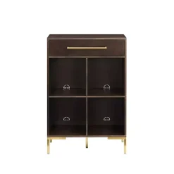 Kirklands Home Cadence Gold Record Storage Bookcase New