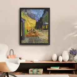 Kirklands Home Cafe Terrace at Night Framed Canvas Art Print Online