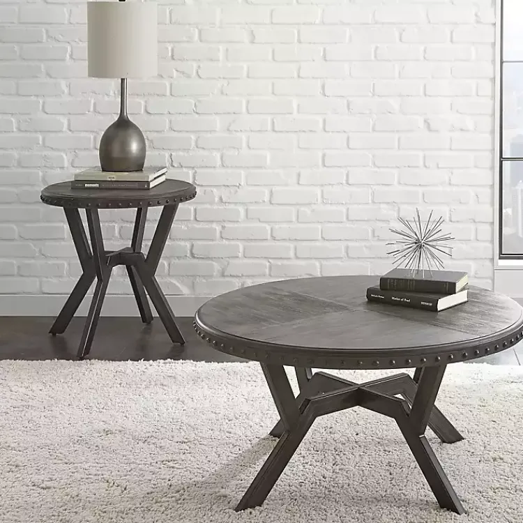 Kirklands Home Calvert Round Coffee Table Gray Sale