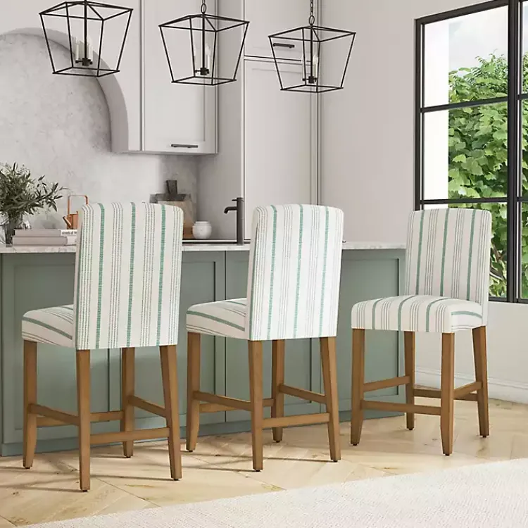 Kirklands Home Calypso Striped Upholstered Counter Stool