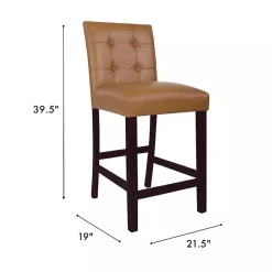 Kirklands Home Camel Faux Leather Jeremy Counter Stools, Set of 2 Brown Online