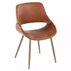 Kirklands Home Camel Faux Leather Scooped Accent Chairs, Set of 2 Brown Hot