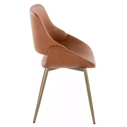 Kirklands Home Camel Faux Leather Scooped Accent Chairs, Set of 2 Brown Hot
