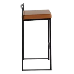 Kirklands Home Camel Faux Leather Stackable Bar Stools, Set of 2 Tan