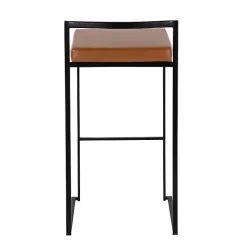 Kirklands Home Camel Faux Leather Stackable Bar Stools, Set of 2 Tan