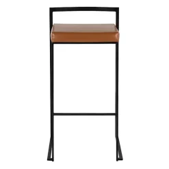Kirklands Home Camel Faux Leather Stackable Bar Stools, Set of 2 Tan