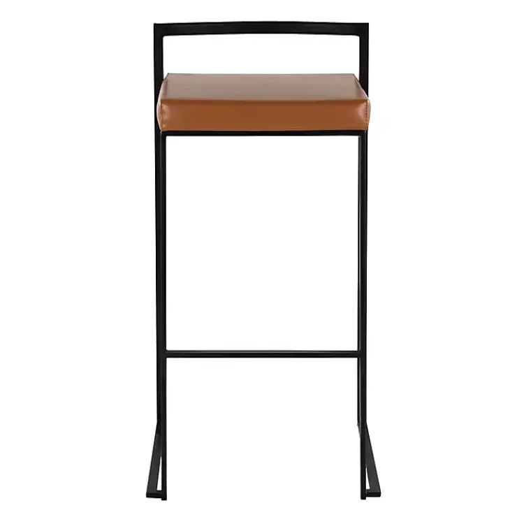 Kirklands Home Camel Faux Leather Stackable Bar Stools, Set of 2 Tan