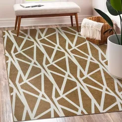 Kirklands Home Camel Intersections Washable Area Rug, 5x7 Outlet