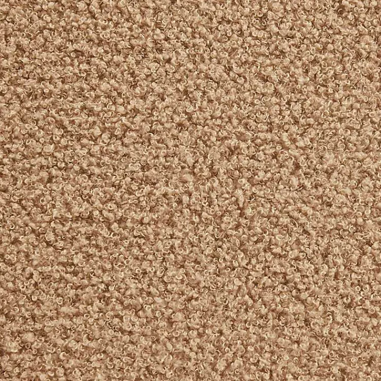 Kirklands Home Camel Sherpa & Pine Recgle Storage Ottoman Tan New