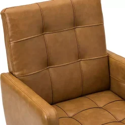 Kirklands Home Camel Tufted Faux Leather Swivel Office Chair Tan Online