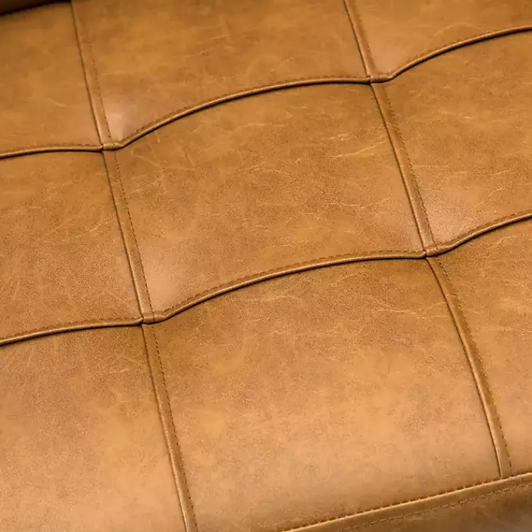 Kirklands Home Camel Tufted Faux Leather Swivel Office Chair Tan Online