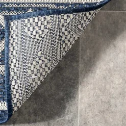 Kirklands Home Cammie Blue Moroccan Tribal Outdoor Rug, 5x8 Clearance