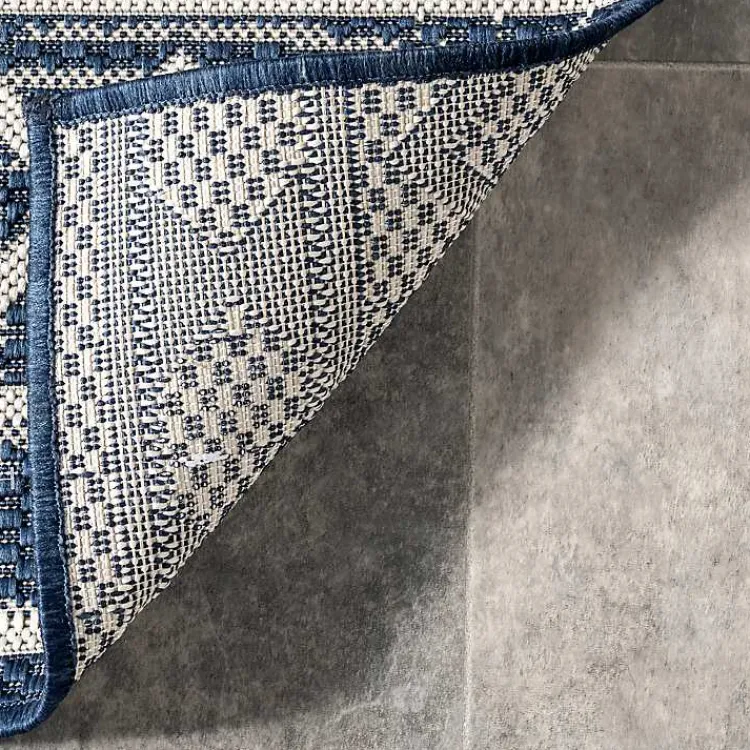 Kirklands Home Cammie Blue Moroccan Tribal Outdoor Rug, 8x10 Clearance