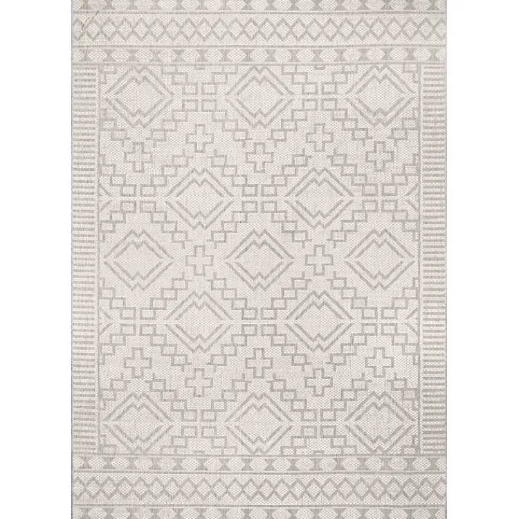 Kirklands Home Cammie Gray Moroccan Geometric Outdoor Rug, 8x10 Outlet